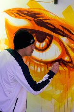 "Street art is not a crime"... La performance de Dan23 dans le salon - Hôtel Ibis Bercy 12è - Novembre 2016
