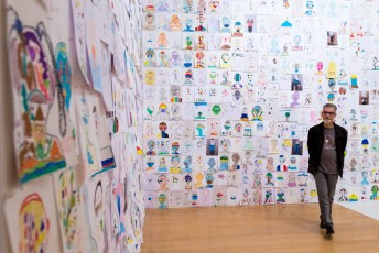 Seth et beaucoup d'enfants du monde. "Wall drawings - Icônes urbaines" exposition au musée d'Art Contemporain de Lyon du 30 septembre 2016 au 15 janvier 2017