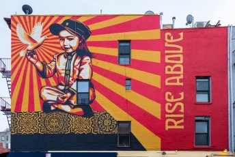 Shepard Fairey - Rise Above - 1st Avenue / 11th street - Manhattan - New York - Avril 2017