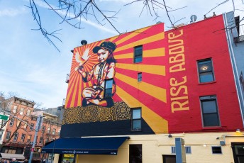 Shepard Fairey - Rise Above - 1st Avenue / 11th street - Manhattan - New York - Avril 2017
