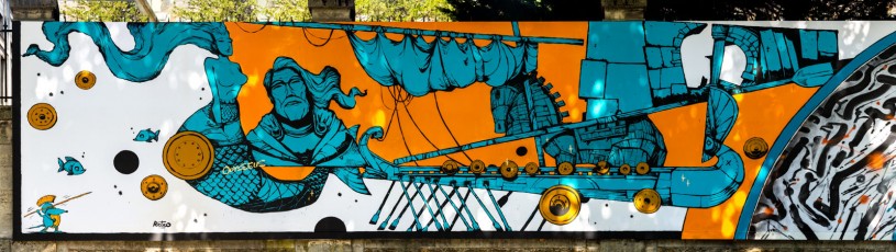 Rétro graffitism, Arnaud Liard, Zéky, Katre et Hobz - Les Grands Voisins - Avenue Denfert-Rochereau 14è - Juillet 2017