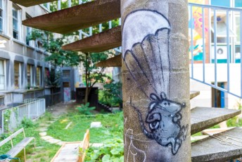 Twopy - Les Grands Voisins pour 14arts - Avenue Denfert-Rochereau 14è - Juin 2017