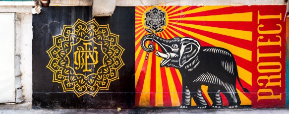 Shepard Fairey - Protect - Ki Ling Lane - Hong Kong - Mars 2018