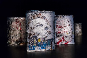 "Fragments urbains" exposition de Vhils au 104 du 19 mai au 29 juillet 2018