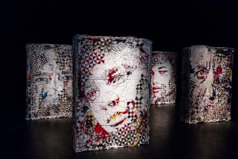 "Fragments urbains" exposition de Vhils au 104 du 19 mai au 29 juillet 2018