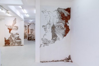 "Fragments urbains" exposition de Vhils à la galerie Magda Danysz du 19 mai au 29 juillet 2018