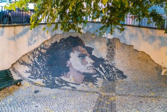 Vhils - Amalia Rodriguez - Rua de São Tomé - Alfama - Lisbonne