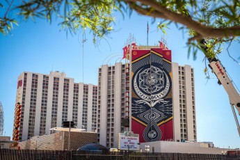 Shepard Fairey - Plaza Hotel and Casino - Main Street - Downtown Las Vegas - Avril 2019