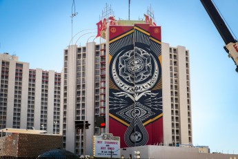 Shepard Fairey - Plaza Hotel and Casino - Main Street - Downtown Las Vegas - Avril 2019