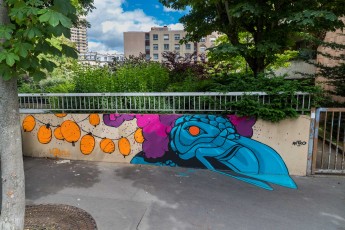Rétro graffitism - Les Lézarts de la Bièvre - Rue Léon-Maurice Nordmann 13è - Juin 2019