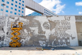 Vhils - Immeuble Skylight - La Défense (Puteaux - 92) - Work in progress - Septembre 2019