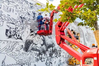 Vhils - Immeuble Skylight - La Défense (Puteaux - 92) - Work in progress - Septembre 2019