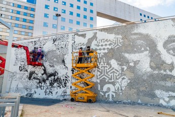 Vhils - Immeuble Skylight - La Défense (Puteaux - 92) - Work in progress - Septembre 2019