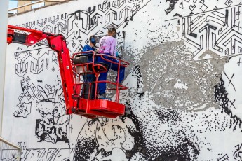 Vhils - Immeuble Skylight - La Défense (Puteaux - 92) - Work in progress - Septembre 2019