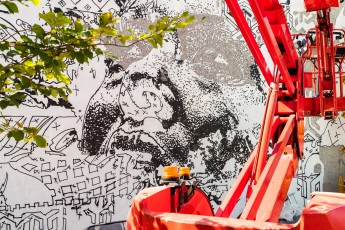 Vhils - Immeuble Skylight - La Défense (Puteaux - 92) - Work in progress - Septembre 2019