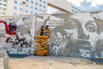 Vhils - Immeuble Skylight - La Défense (Puteaux - 92) - Work in progress - Septembre 2019