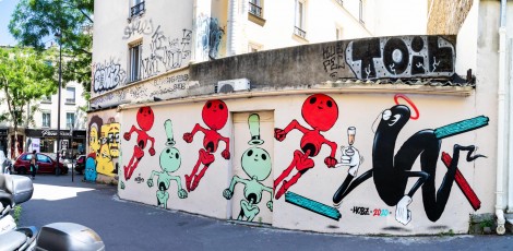 Rétro graffitism et Hobz - Cité Champagne 20è - juin 2020