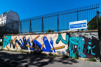 Rétrograffitism et Hobz - Boulevard de Ménilmontant 11è - Juin 2020