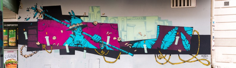 Rétro graffitism - Rue de Belleville 20è - Janvier 2018