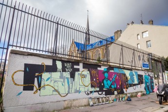 Rétro graffitism - Work in progress - Boulevard de Ménilmontant 11è - Janvier 2018