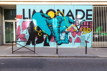 Rétro graffitism - Limonade de Belleville bio - Rue de Belleville 20è - Février 2019