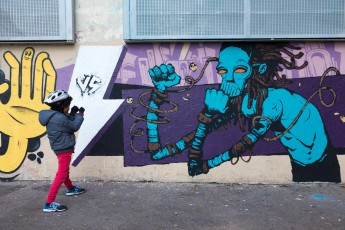 Hobz & Rétro graffitism - Rue de Ménilmontant 20è - Février 2018
