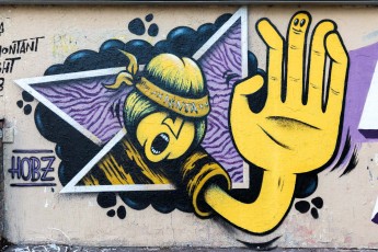 Hobz & Rétro graffitism - Rue de Ménilmontant 20è - Février 2018