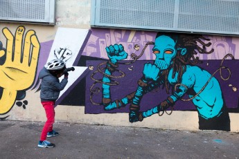 Hobz & Rétro graffitism - Rue de Ménilmontant 20è - Février 2018