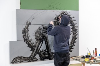 "Histoire naturelle" exposition de ROA à la galerie Itinerrance à partir du 12 décembre 2020. Work in progress