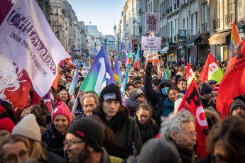 Samedi 21 janvier 2023 - Rue du Faubourg Saint-Antoine, Paris 11è. Manifestations contre la nouvelle réforme des retraites.