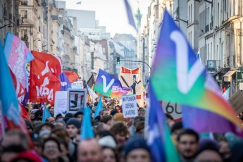 Samedi 21 janvier 2023 - Rue du Faubourg Saint-Antoine, Paris 11è. Manifestations contre la nouvelle réforme des retraites.