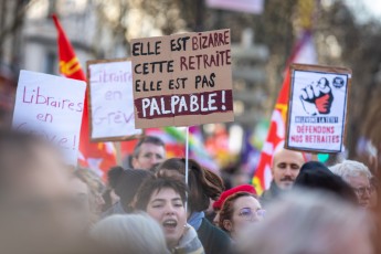 Mardi 31 janvier 2023 - Les Gobelins, Paris 13è. Manifestations contre la nouvelle réforme des retraites.