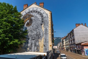 Monkey Bird - Cours Berriat - Grenoble - Street Art Fest Grenoble - Juin 2023