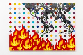 "Triple Trouble" exposition de Invader, Shepard Fairey et Damien Hirst à la Newport Street Gallery du 10 octobre 2025 au 29 mars 2026