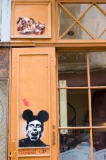 Artiste Ouvrier - Rue de l'Arbalète 05è au Café chez Fernando avec Jef Aérosol - Mai 2008