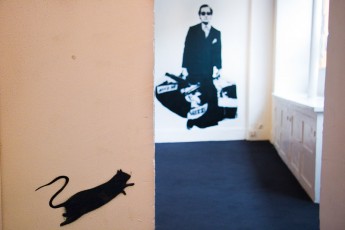 Blek le Rat à l'Artazart à l'occasion de la sortie de son livre. - Mars 2008