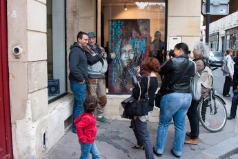 Expo de C215 a la galerie Pierre Cardin, rue Duras 08è. L'expo s'est tenue du 14 au 30 septembre 2009.