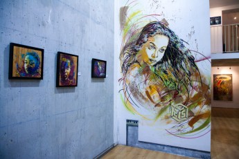 Exposition de C215 à la Galerie Itinérrance (Paris 13è) à l'occasion de la sortie du livre Community Service (Critères éditions).