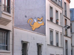 Le chat - Rue Drevet 18è - Février 2004