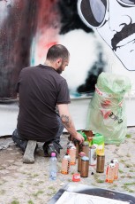 Sadhu - La première nuit du Street Art - Lundi 25 mai 2009.Sur le parvis de l'Eglise Saint-Sulpice 06è