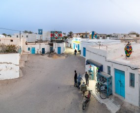 Shepard Fairey - Dove - Work in progress- Djerbahood - Erriadh - Djerba, Tunisie