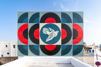 Shepard Fairey - Dove - Djerbahood - Erriadh - Djerba, Tunisie