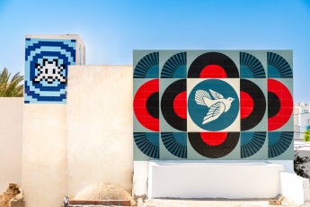 Shepard Fairey - Dove - Djerbahood - Erriadh - Djerba, Tunisie