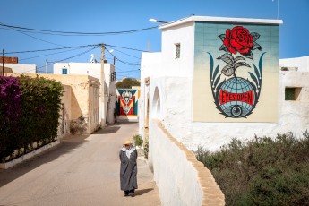 Shepard Fairey - Eyes open - Djerbahood - Erriadh - Djerba, Tunisie