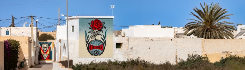 Shepard Fairey - Eyes open - Djerbahood - Erriadh - Djerba, Tunisie