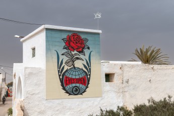 Shepard Fairey - Eyes open - Djerbahood - Erriadh - Djerba, Tunisie