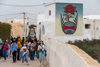 Shepard Fairey - Eyes open - Djerbahood - Erriadh - Djerba, Tunisie