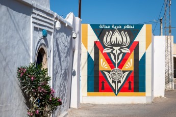 Shepard Fairey - Lotus - Djerbahood - Erriadh - Djerba, Tunisie