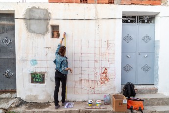 Rouge Hartley - Work in progress - Djerbahood - Erriadh - Djerba, Tunisie