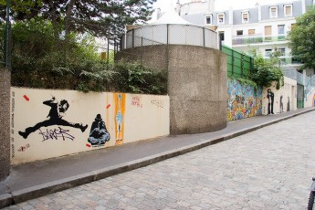 Jef Aérosol - Rue du Père Teilhard de Chardin 05è avec Mosko et Speedy Graphito - Juin 2006